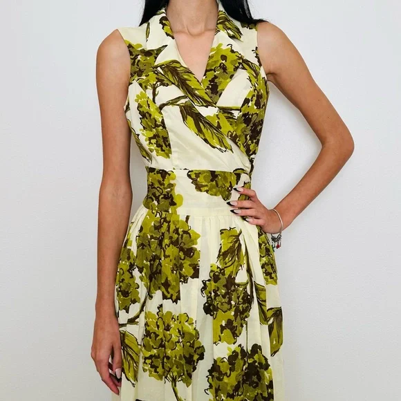 Jones Wear Floral Printed Midi Dress Fit and Flare Wrap Pleated - Picture 4 of 13